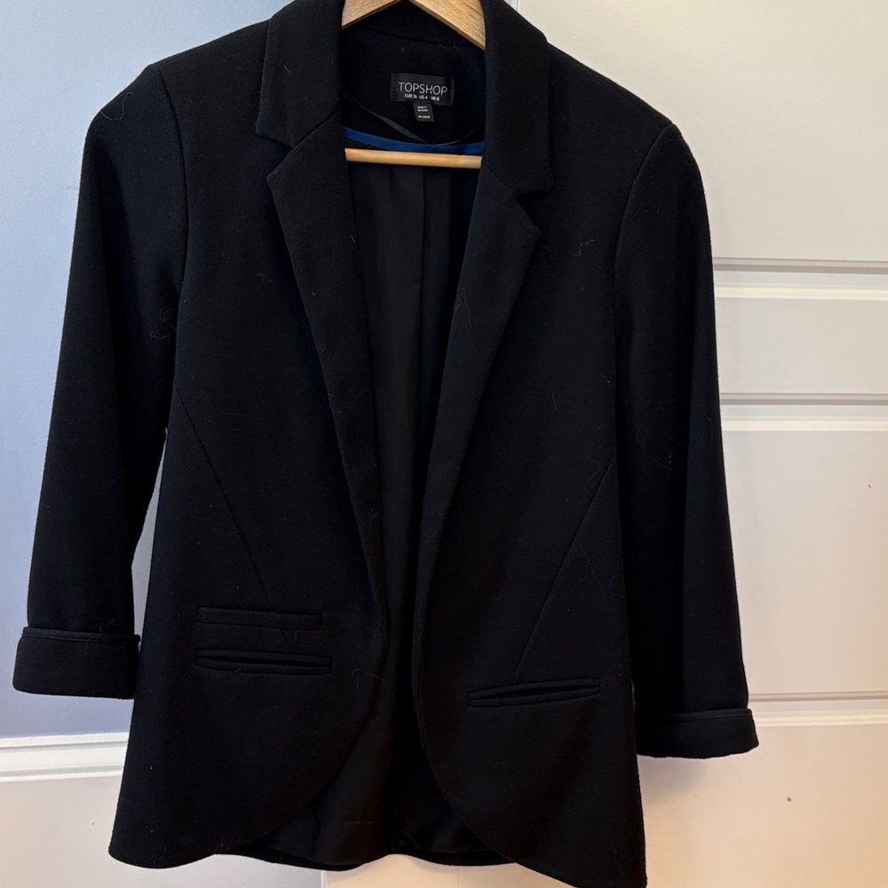 Topshop Modern Black Blazer Size US 4